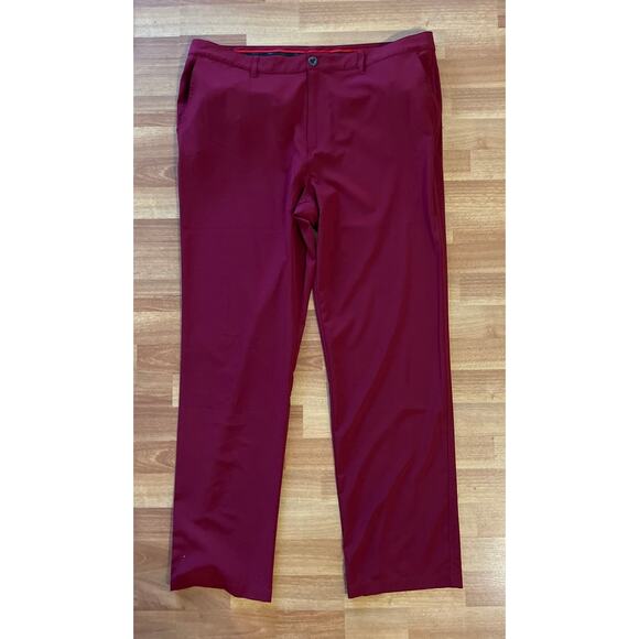 Short Par 4 Burgundy Moisture Wicking Golf Pants  38/32 - Picture 2 of 4